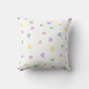 Hand drawn little hearts in pastels cushion