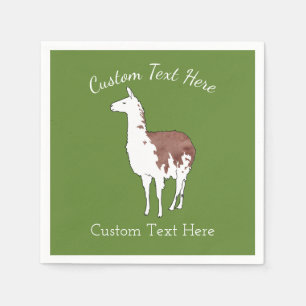 Hand Drawn Llama U-Pick Background Colour Napkin