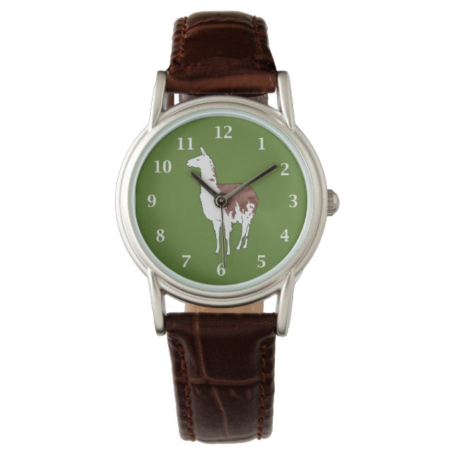 Hand Drawn Llama U-Pick Background Colour Watch (Front)