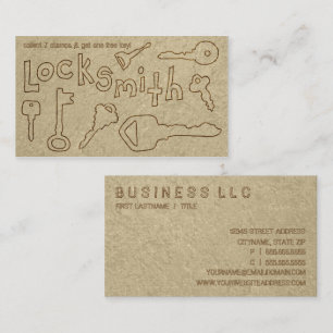 hand-drawn locksmith loyalty card