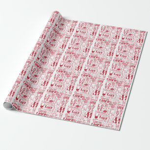 Hand-drawn love doodles, charming pattern. wrapping paper