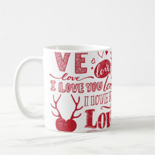 hand-drawn love doodles  coffee mug