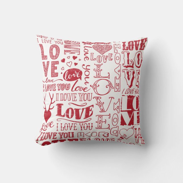hand-drawn love doodles  cushion (Front)