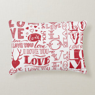 hand-drawn love doodles decorative cushion