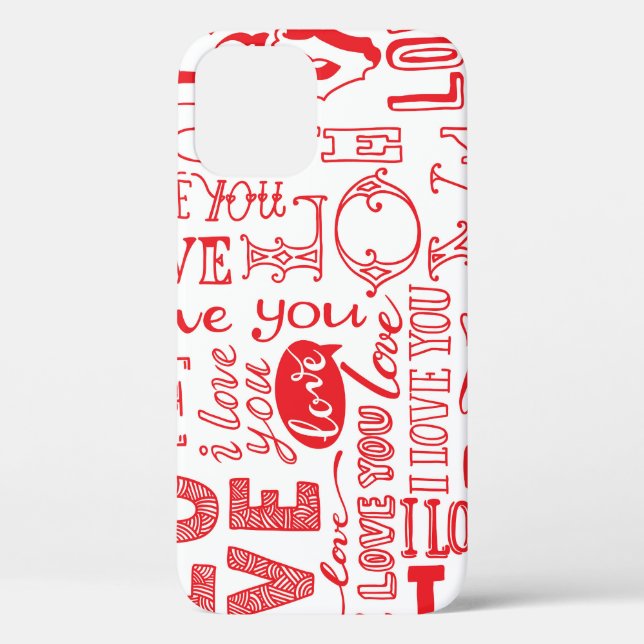 Hand-Drawn Love Doodles Seamless Background Case-Mate iPhone Case (Back)