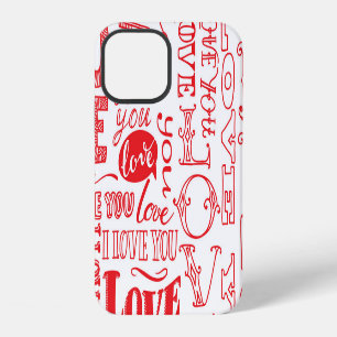 Hand-Drawn Love Doodles Seamless Background iPhone 12 Case