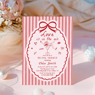 Hand Drawn Love Is In The Air Bow Bridal Shower Invitation