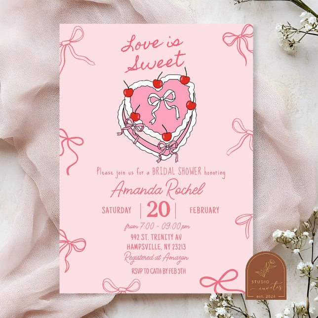 Hand Drawn Love is Sweet Bridal Shower Invitation (Creator Uploaded)