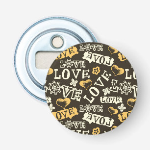 Hand Drawn Love Pattern Bottle Opener
