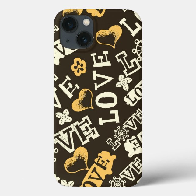 Hand Drawn Love Pattern Case-Mate iPhone Case (Back)