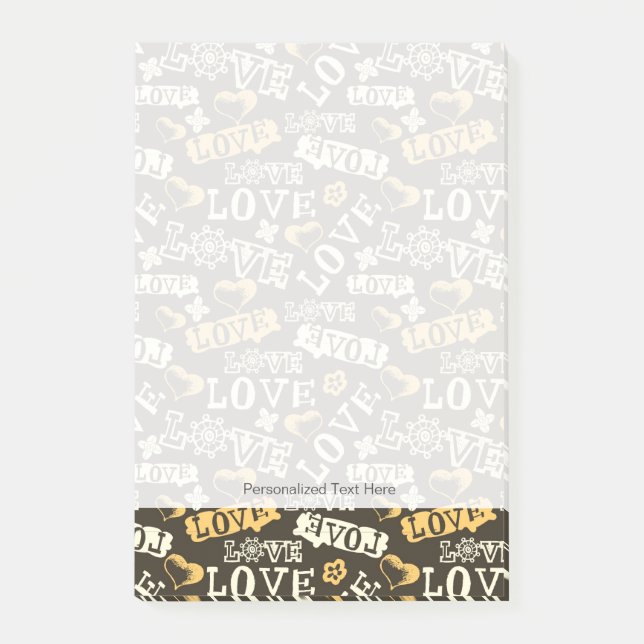 Hand Drawn Love Pattern Post-it Notes (Front)