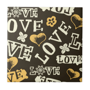 Hand Drawn Love Pattern Tile
