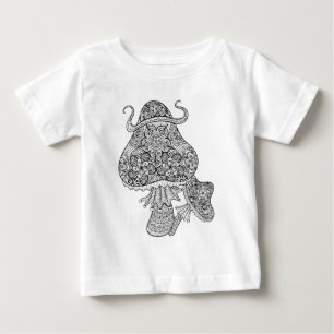 Hand Drawn Magic Mushrooms Doodle Baby T-Shirt