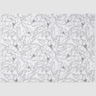 Hand-drawn magnolia flowers tissue paper