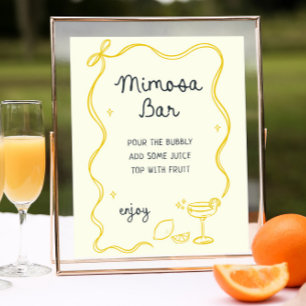 Hand Drawn Main Squeeze Mimosa Bar Poster