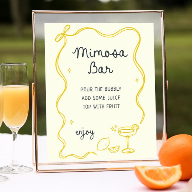 Hand Drawn Main Squeeze Mimosa Bar Poster (Creator Uploaded)