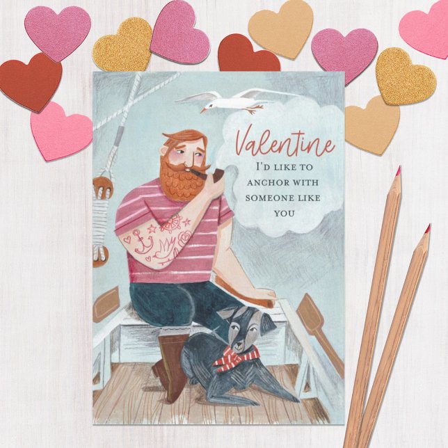 Hand drawn Man Bloke Valentine Holiday Card (Creator Uploaded)