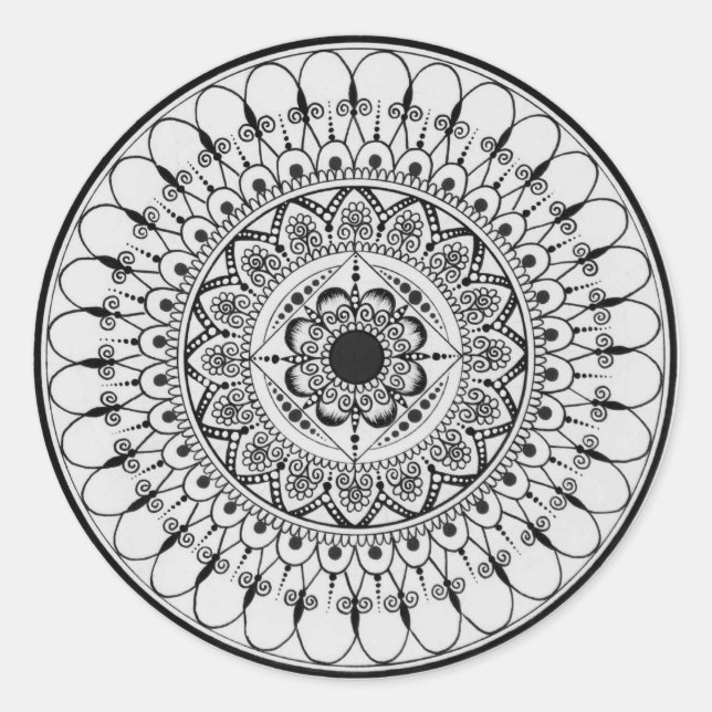 Hand Drawn Mandala Sticker (Front)