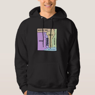 hand drawn map of Togo, names of Neighbouring Coun Hoodie