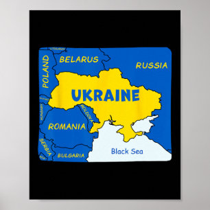 Hand Drawn Map Of Ukraine Poster