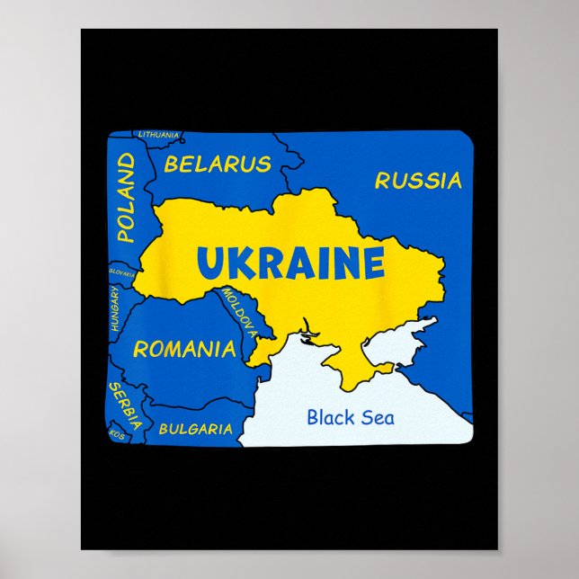 Hand Drawn Map Of Ukraine  Poster (Front)