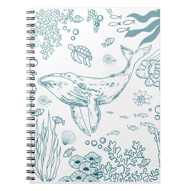 Hand-drawn Marine Life Notebook (Front)