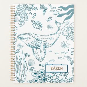 Hand-drawn Marine Life Planner