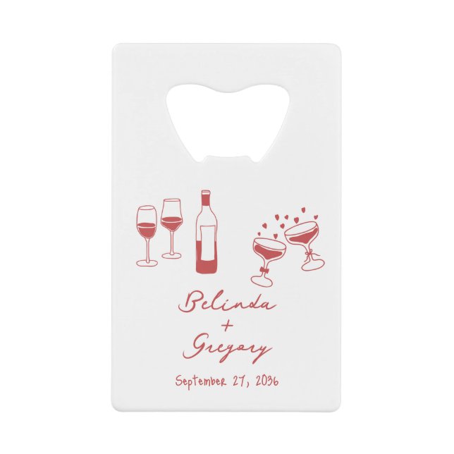 Hand Drawn Maroon Illustrations Doodles Wedding (Front)
