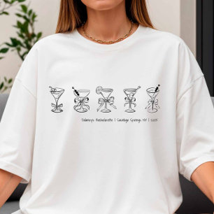 Hand drawn Martini Bachelorette Cover-Up or Sleep T-Shirt