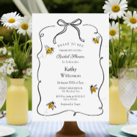 Hand drawn Meant To Bee Bridal Shower Invitation