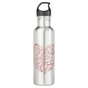Hand Drawn Medial Doodle Logo 710 Ml Water Bottle