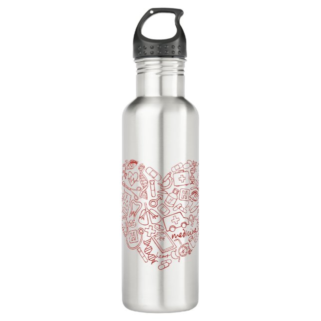 Hand Drawn Medial Doodle Logo 710 Ml Water Bottle (Front)