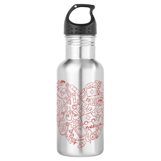 Hand Drawn Medial Doodle Logo 710 Ml Water Bottle (Front)