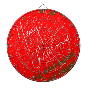 Hand-Drawn Merry Christmas Dartboard