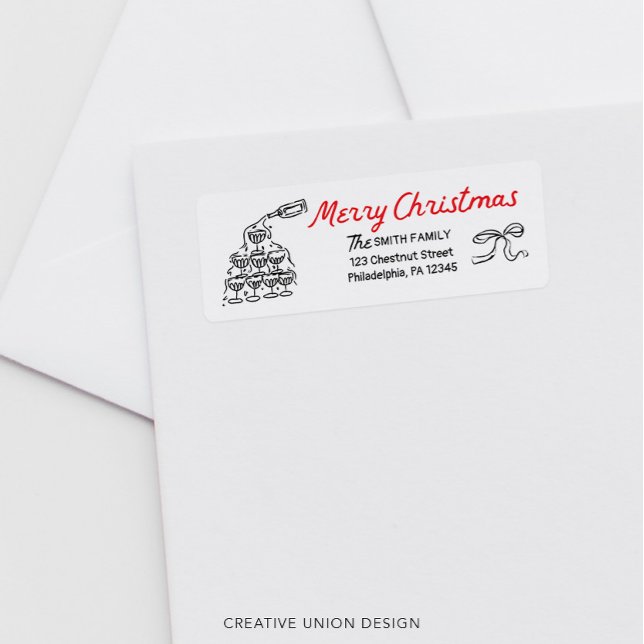 Hand Drawn Merry Christmas Return Address Label (Creator Uploaded)