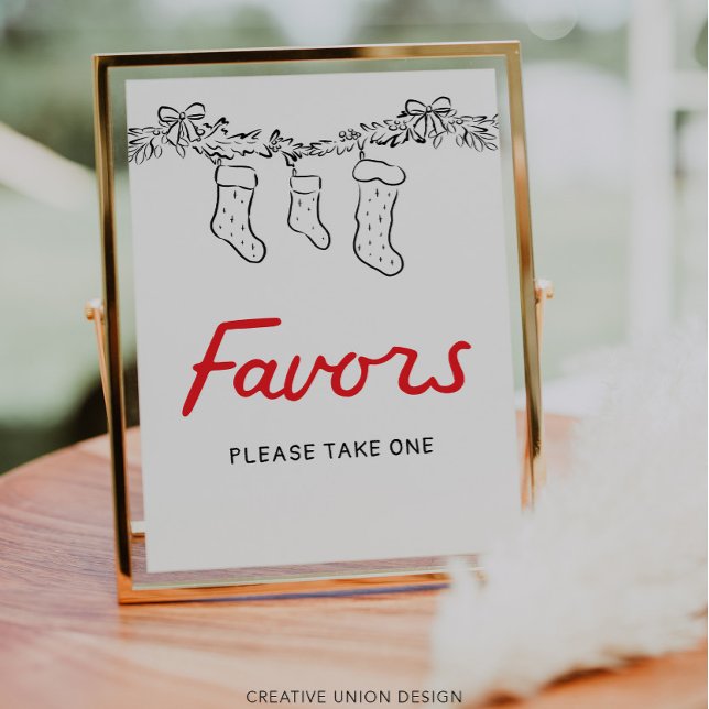 Hand Drawn Merry Little Baby Shower Favours Sign (Creator Uploaded)