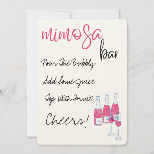 Hand drawn Mimosa Bar Sign Invitation