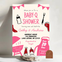 Hand Drawn Minimalist BaByQ Girl Baby Shower