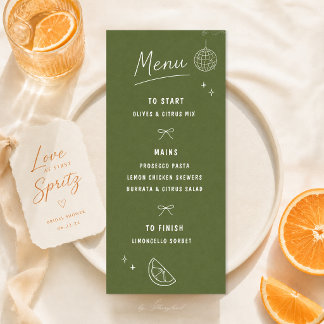 Hand drawn Minimalist Menu Card