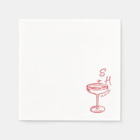 Hand Drawn minimalist Simple Cocktail Wedding 