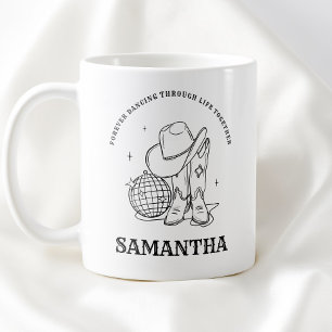 Hand Drawn Modern Black and White Western Bff Coffee Mug