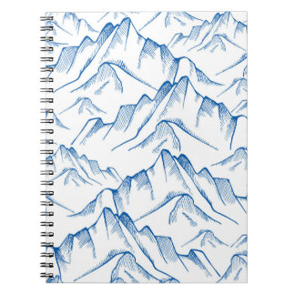 Hand-Drawn Mountain Landscape Pattern. Notebook