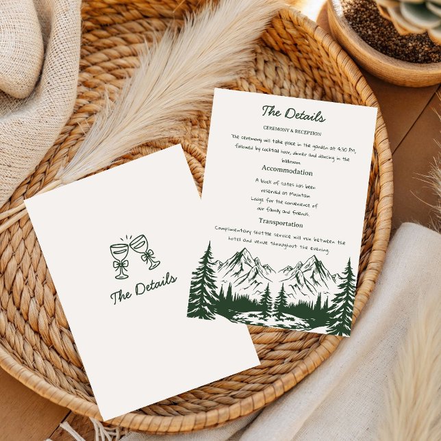 Hand Drawn Mountain Summer Wedding Invitation (Creator Uploaded)