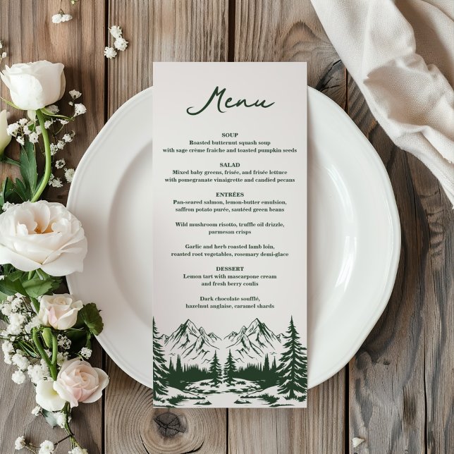 Hand Drawn Mountain Summer Wedding Menu (Creator Uploaded)