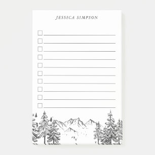 Hand Drawn Mountains For To-Do List  Post-it Notes