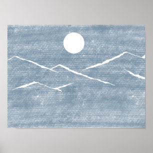 Hand Drawn Mountains Poster