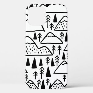Hand drawn mountains set. collection with mountain iPhone 12 case