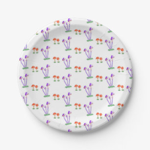 Hand-Drawn Mushroom Plates