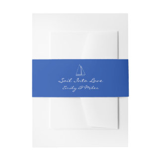 Hand Drawn Nautical Wedding Invitation Belly Band