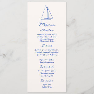 Hand Drawn Nautical Wedding Menu